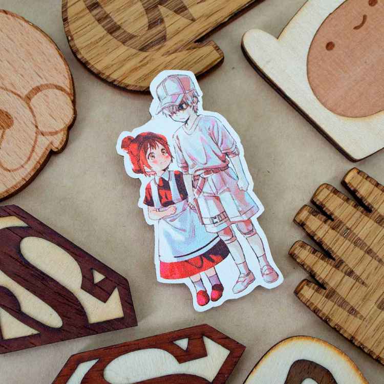 Значок деревянный Cells at Work!: Клетки J517