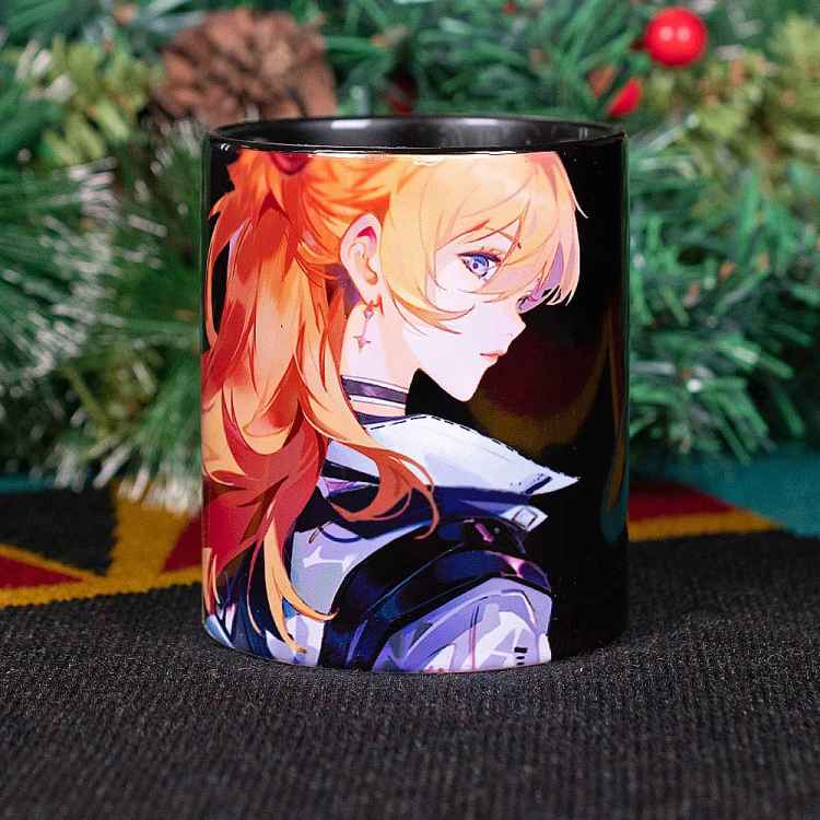 Кружка Evangelion: Аска на черном фоне