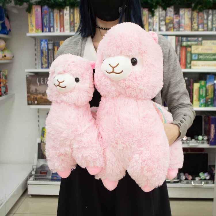 Мягкая игрушка Розовая альпака (30 см)