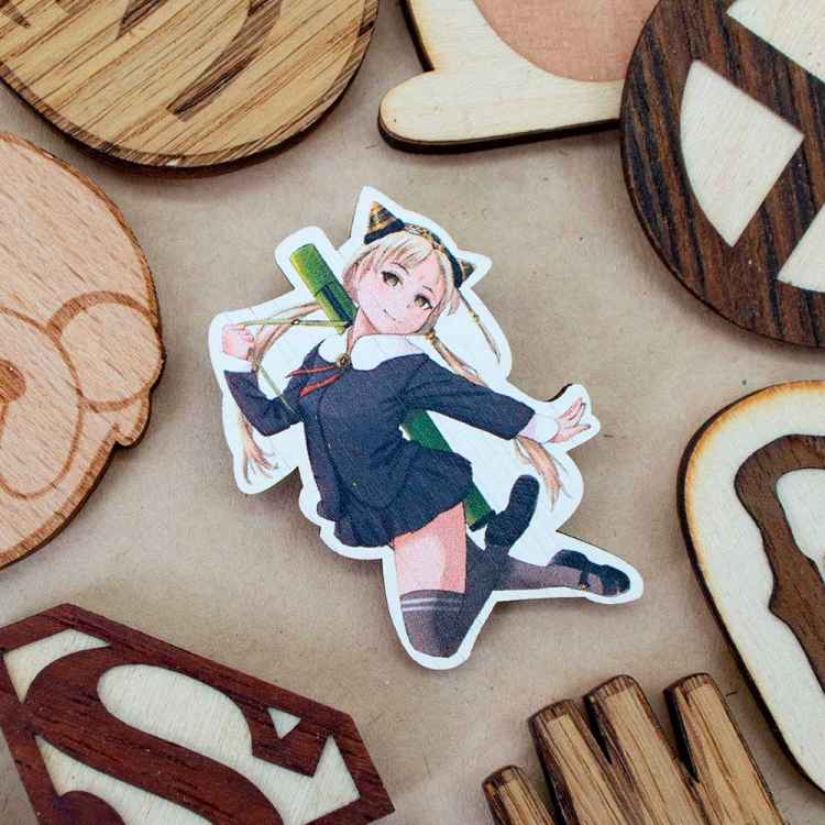 Значок деревянный CopCraft: Девочка с базукой J578 Значок деревянный CopCraft: Девочка с базукой J578