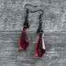 Серьги Kadabra: Летучая мышь с красным камнем
