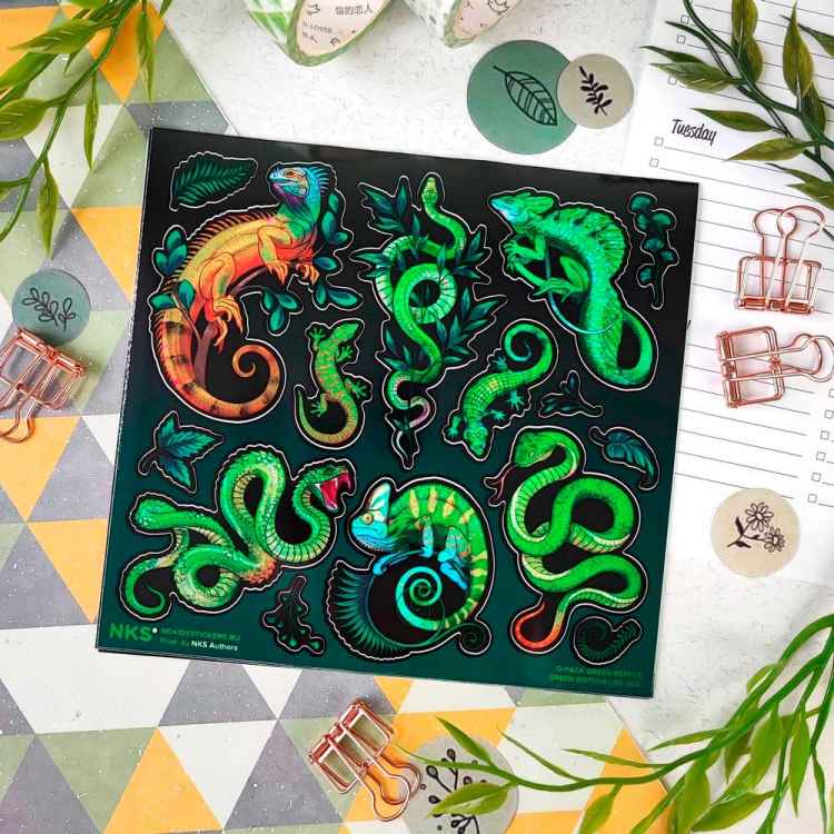 Стикерпак NKS QPACK GREEN REPTILE