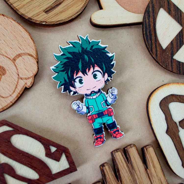 Значок деревянный My Hero Academia: Деку J447