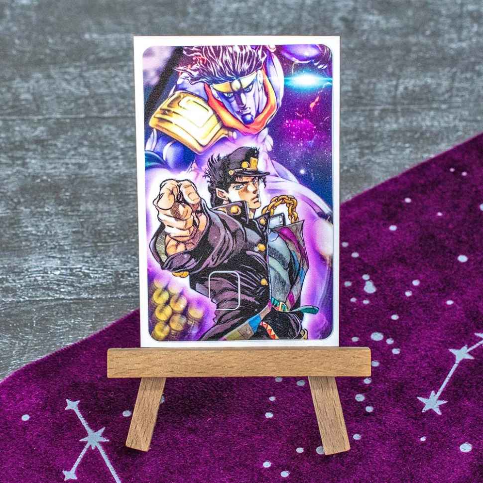 Стикер для банковских карт JoJo: Куджи Джотаро со стендом