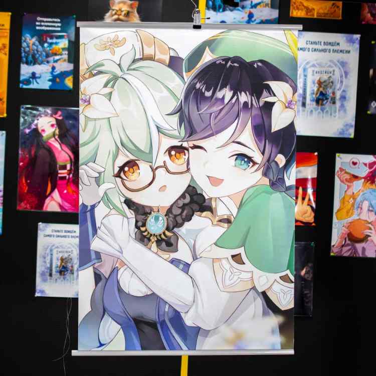 Постер текстильный Genshin Impact: Венти и Сахароза #6