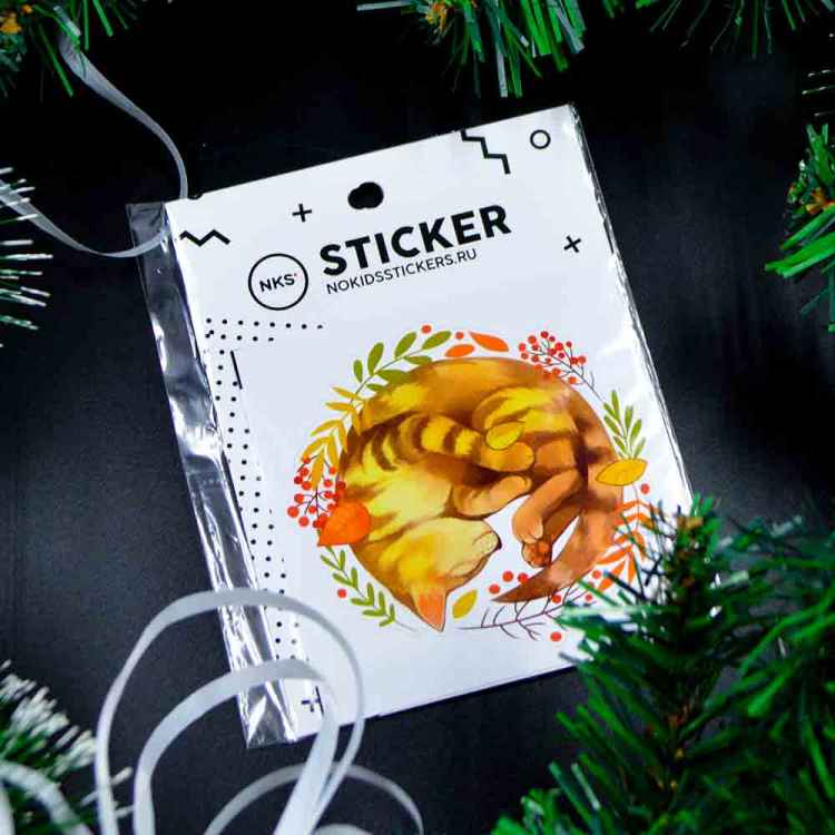 Стикерпак NKS CARD AUTUMN CAT