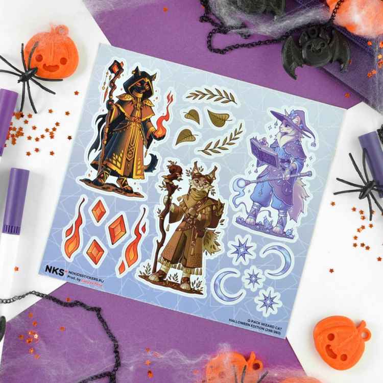 Стикерпак NKS QPACK WIZARD CAT