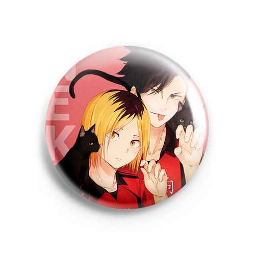 Значок Haikyuu!!: Кенма, Куроо и кот