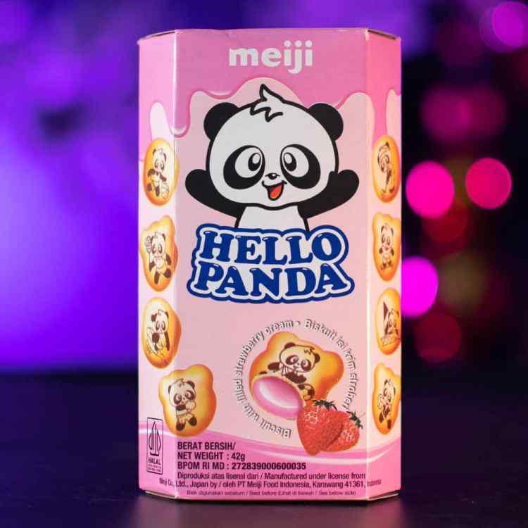 Печенье Meiji Hello Panda: Клубничный крем Печенье Meiji Hello Panda: Клубничный крем