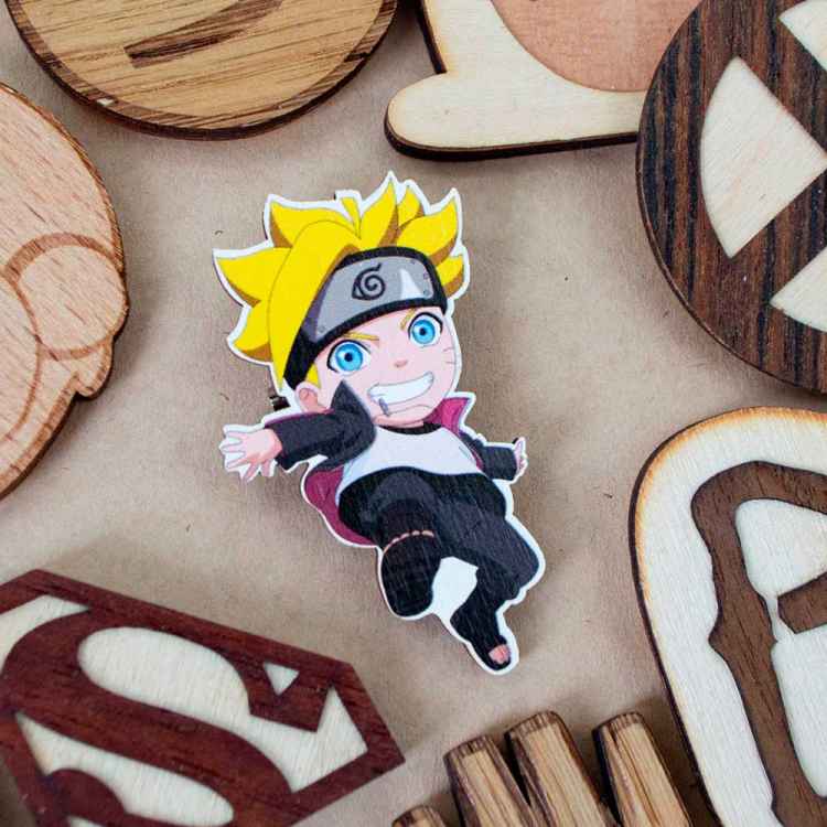 Значок деревянный Naruto: Наруто J156