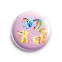 Значок My Little Pony: Friendship is Magic: Флаттершай,  Радуга Дэш и Эпплджек