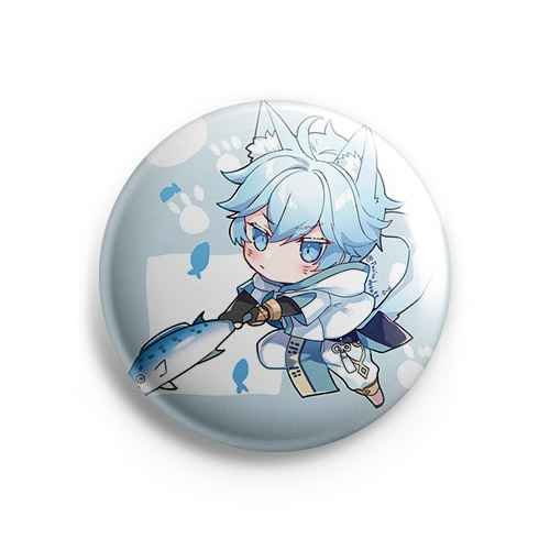 Значок Genshin Impact: Чун Юнь с рыбой