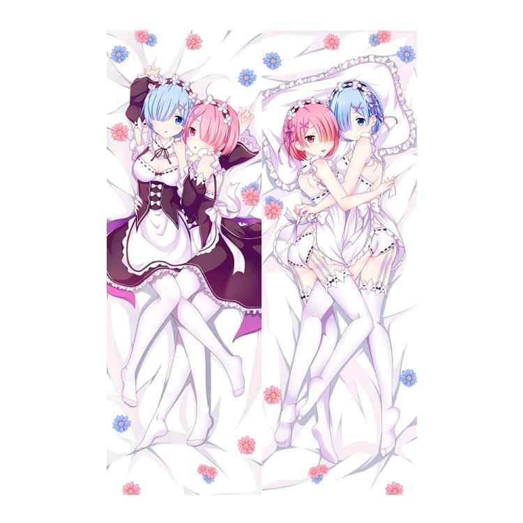 Дакимакура Re:Zero: Рем и Рам в белом белье Дакимакура Re:Zero: Рем и Рам в белом белье