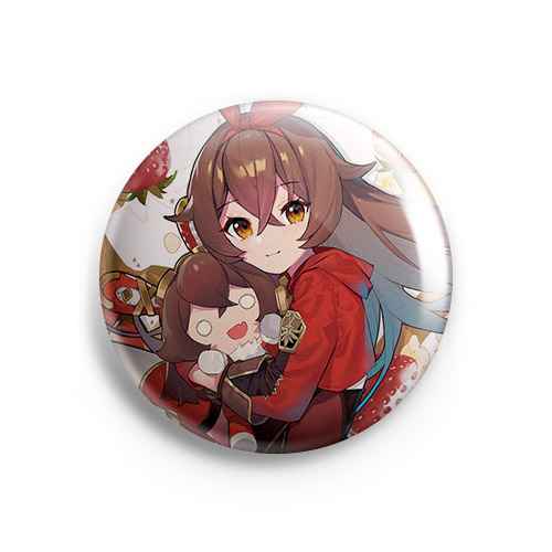 Значок Genshin Impact: Эмбер с плюшевой Эмбер