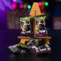 Карамель леденцовая "Зомби" с жевательной начинкой со вкусом клубники 