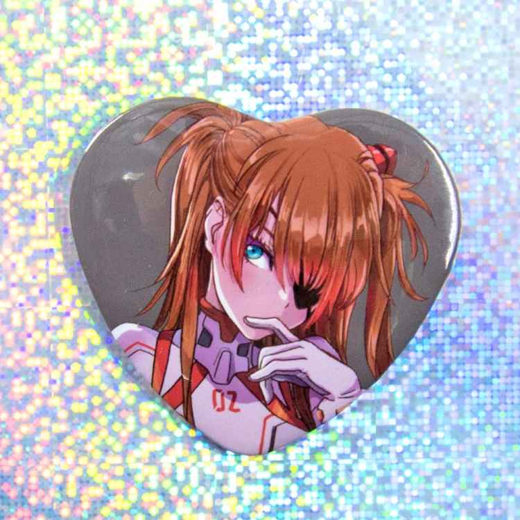 Значок сердце: Evangelion: Аска в белом