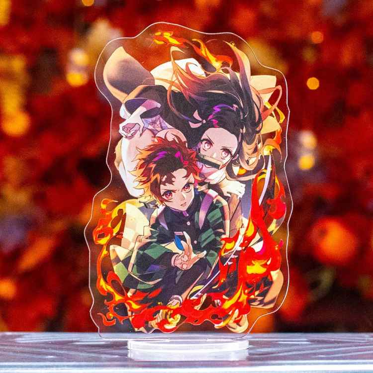 Фигурка акриловая Demon Slayer: Танджиро и Недзуко в огне