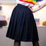 Юбка школьная: 60 см, синяя (размер S)