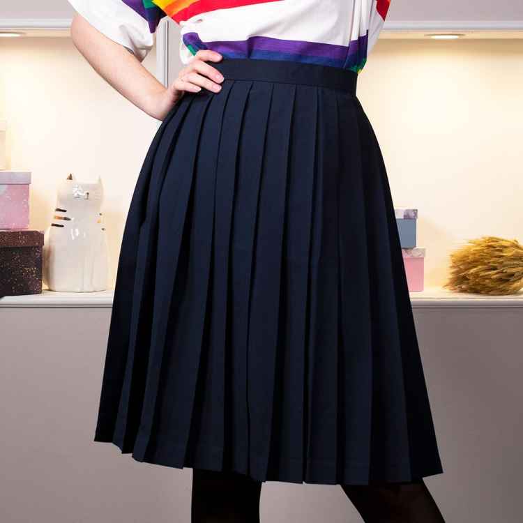 Юбка школьная: 60 см, синяя (размер S)