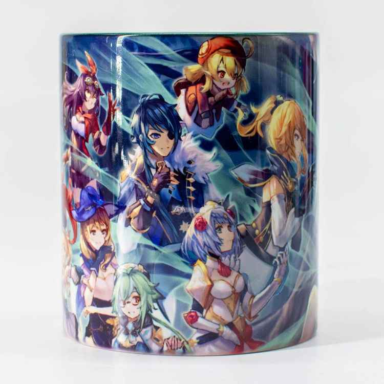 Кружка Genshin Impact: Персонажи зеленая