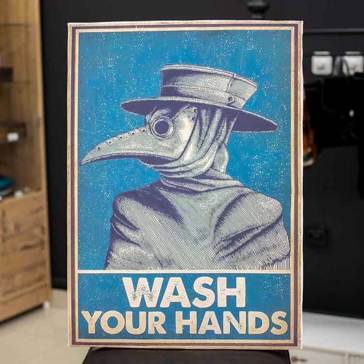 Постер текстильный "Wash your hands"  