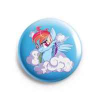 Значок My Little Pony: Friendship is Magic: Рэйнбоу Дэш в облаках