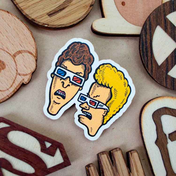 Значок деревянный Beavis and Butthead: Бивис и Батхед G246