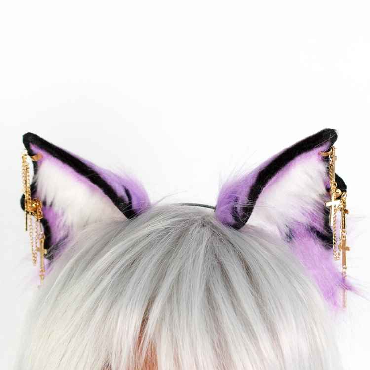 Ушки Kawaii: BatCat Purple-White