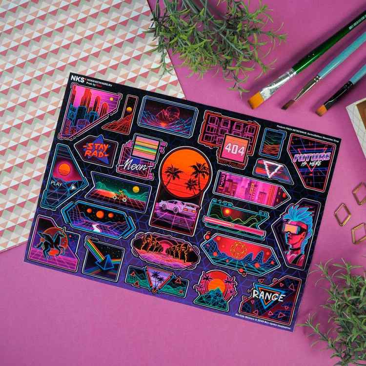 Стикерпак NKS PACK RETROWAVE