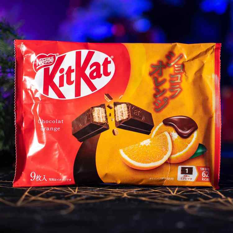 Шоколад KitKat со вкусом апельсина. Упаковка (Япония)
