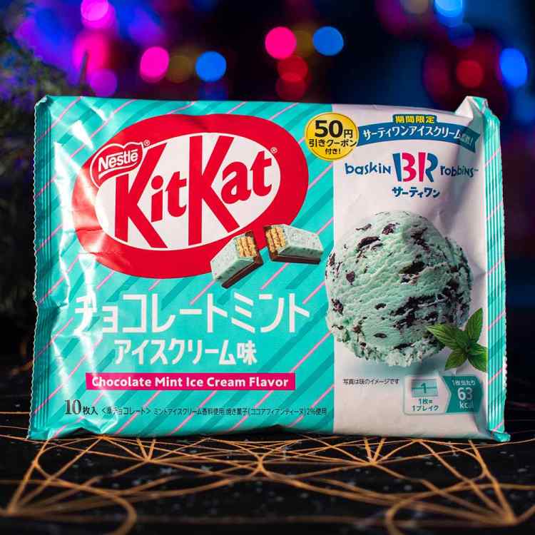 Шоколад KitKat x Baskin-Robbins Мятное мороженное. Упаковка (Япония)