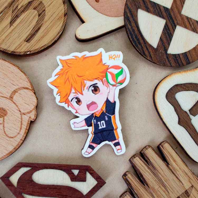 Значок деревянный Haikyuu: Хината Шоё J934