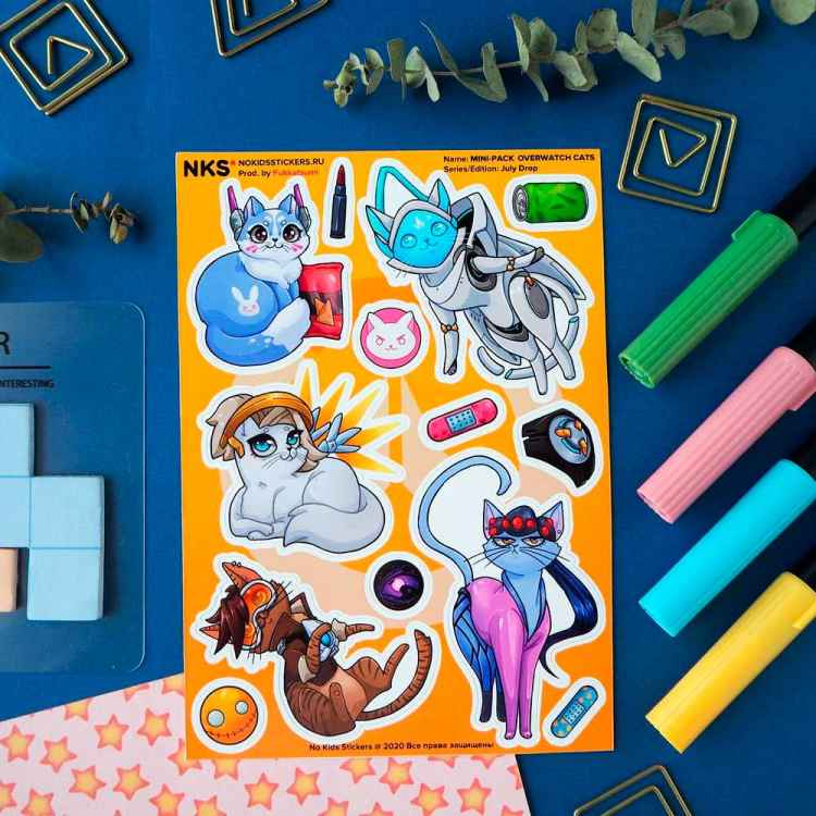 Стикерпак NKS MINI PACK OVERWATCH CATS