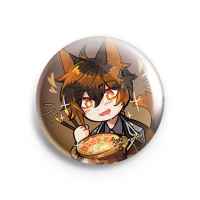 Значок Genshin impact: Чжун Ли с раменом