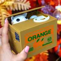 Копилка Animal Box: Белый кот (Апельсины)