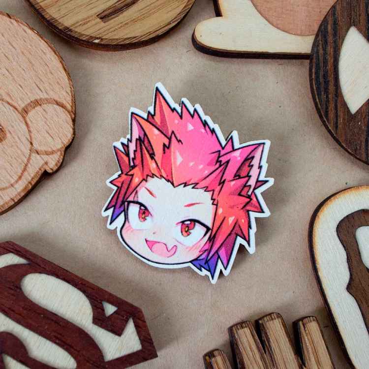 Значок деревянный My Hero Academia: Киришима J1020