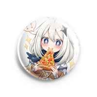 Значок Genshin impact: Паймон с пиццей