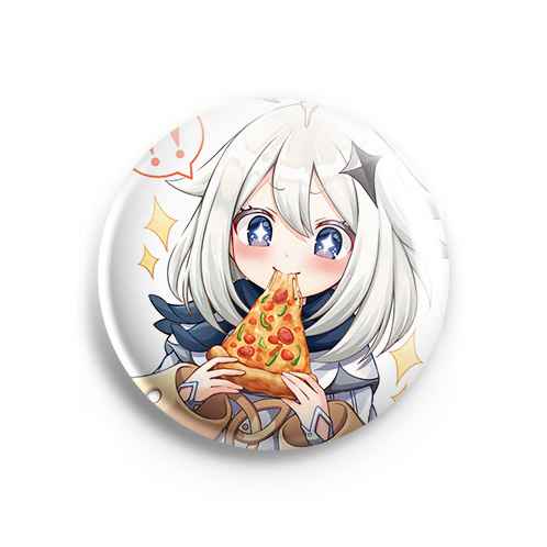 Значок Genshin impact: Паймон с пиццей Значок Genshin impact: Паймон с пиццей