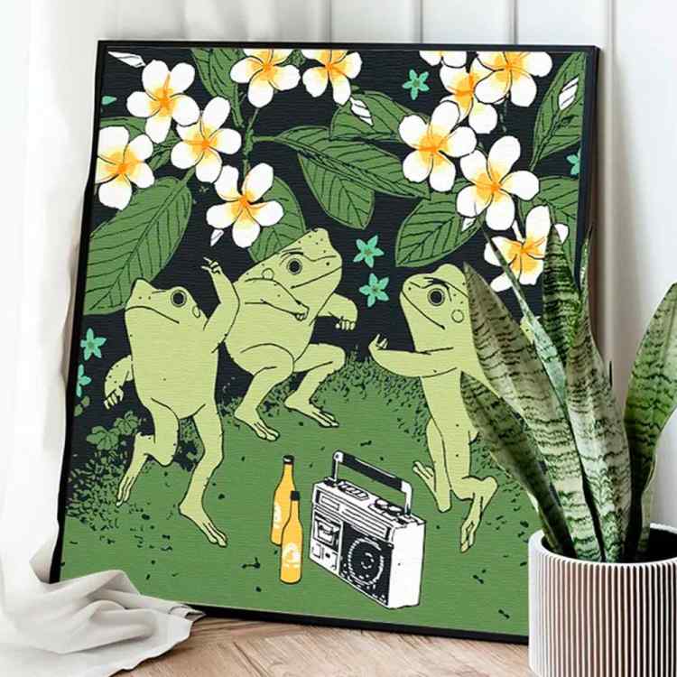 Картина по номерам Paint: Танцующие лягушки 