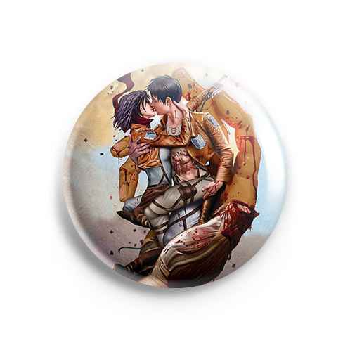Значок Attack on titan: Леви и Микаса