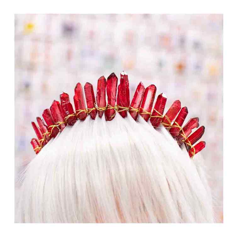 Диадема декоративная: красная (золотой)