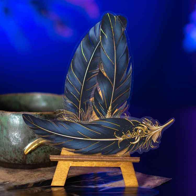 Набор стикеров Floating Cloud: Перья ангела (черные)