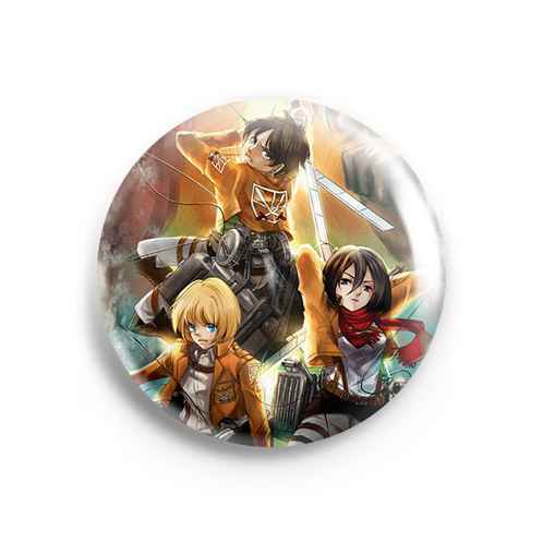 Значок Attack on Titan: Микаса, Армин, Леви