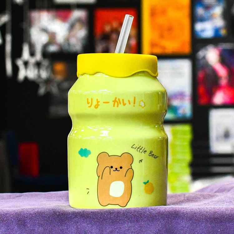 Кружка керамическая с трубочкой Little Bear