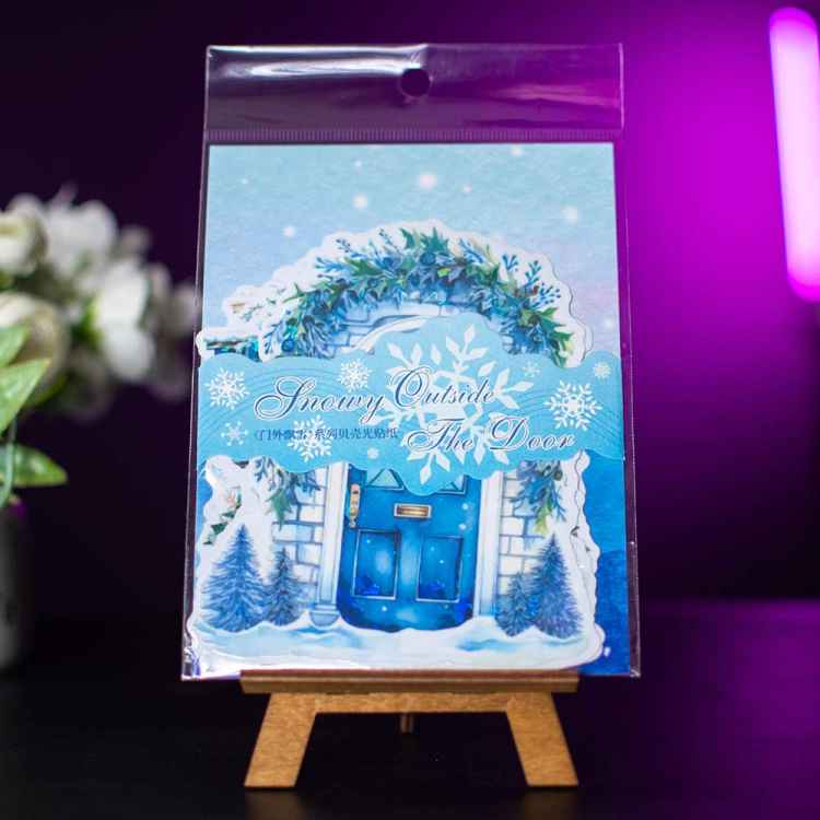 Набор стикеров Snowy Outside: Серебряная дверь