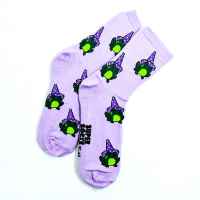Носки SuperSocks "Лягушка волшебник": Фиолетовый