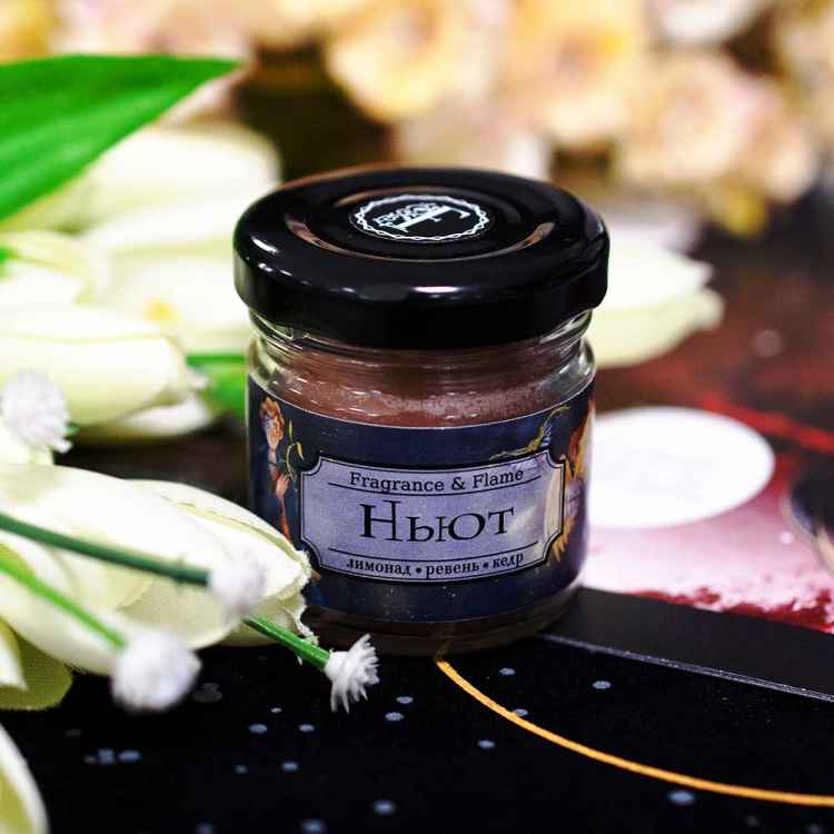 Свеча в стеклянной упаковке Fragrance&Flame: Ньют 40 мл Свеча в стеклянной упаковке Fragrance&Flame: Ньют 40 мл