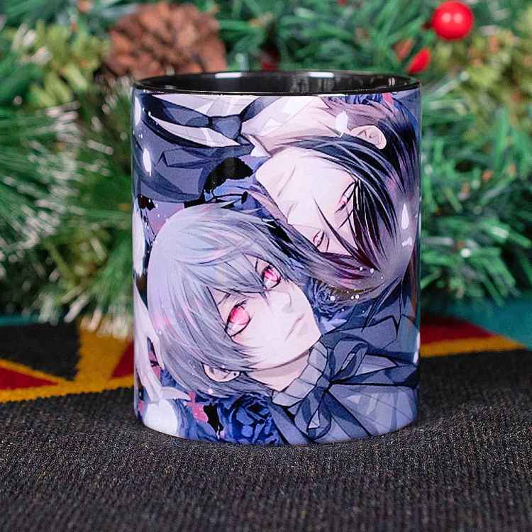 Кружка Black Butler: Себастьян и Сиэль на темном фоне