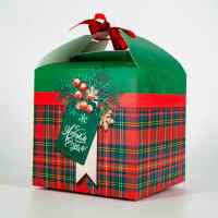 Коробка складная «С Новым Годом!» (шотландка)