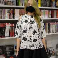 Блузка белая "Коты" (размер 2XL)